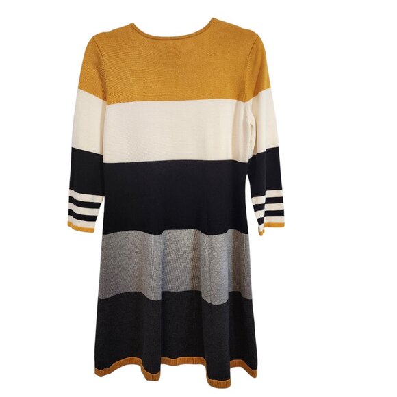 JH Color Block Sweater Dress Size Large Black Multi-Colored - Picture 3 of 3